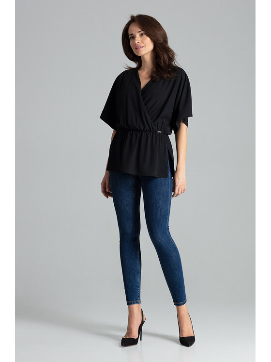 Lenitif Lenitif Blusa L063 Nero Regular Fit