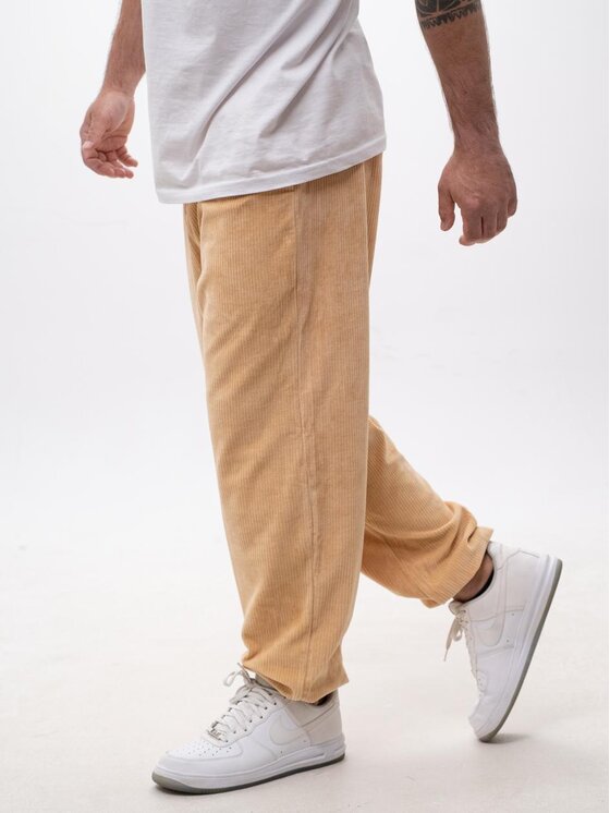 Jigga Wear Jigga Wear Spodnie materiałowe Sztruksowe Cord copy XL Brązowy Loose Fit