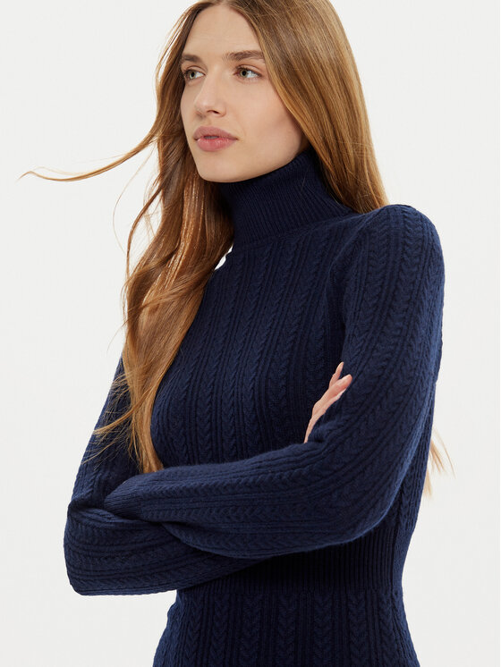 Fracomina Fracomina Každodenní šaty FR24WD5010K53201 Tmavomodrá Slim Fit