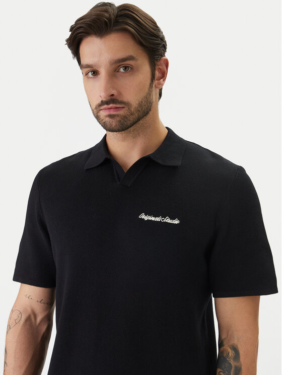 Jack & Jones Jack & Jones Polokošile Norrebro 12297926 Černá Relaxed Fit