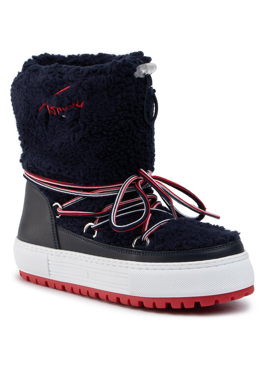 Tommy Jeans Batai Signature Teddy Snowboot EN0EN00702 Tamsiai mėlyna •  Modivo.lt