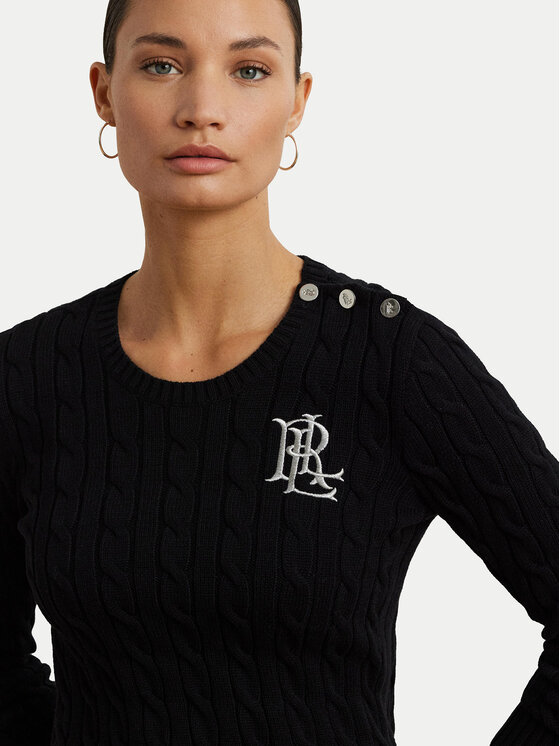 LAUREN RALPH LAUREN Lauren Ralph Lauren Sweter 200932223001 Czarny Slim Fit
