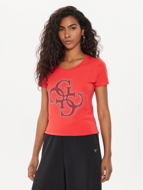 Guess Guess Marškinėliai W4YI37 J1314 Raudona Regular Fit
