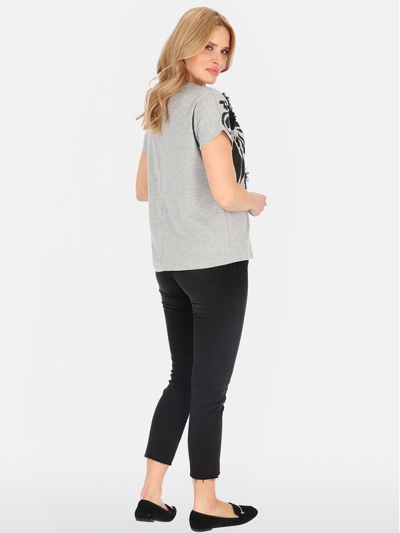 Perso Perso T-Shirt TCE247000F Šedá Regular Fit
