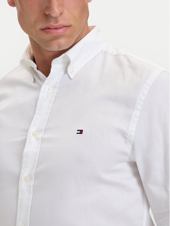 Tommy Hilfiger Tommy Hilfiger Риза Flex Dobby MW0MW44570 Бял Slim Fit