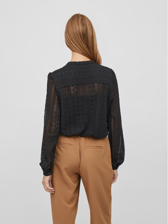 Vila Vila Cămașă Chikka 14082977 Negru Regular Fit