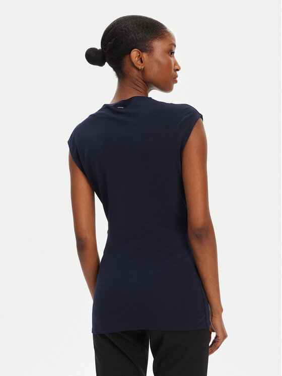 BOSS BOSS Blúzka Elamma 50541896 Tmavomodrá Slim Fit