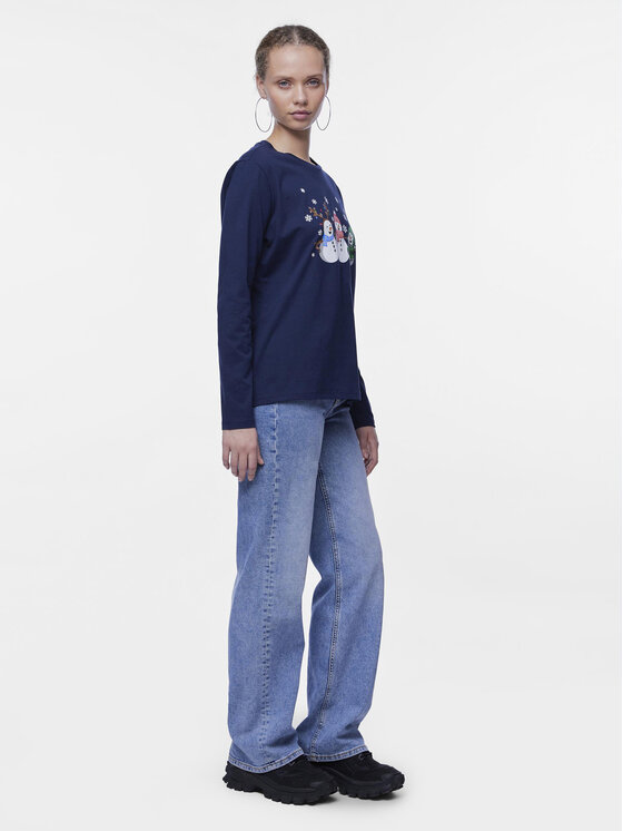 Pieces Pieces Blúz 17136563 Sötétkék Regular Fit