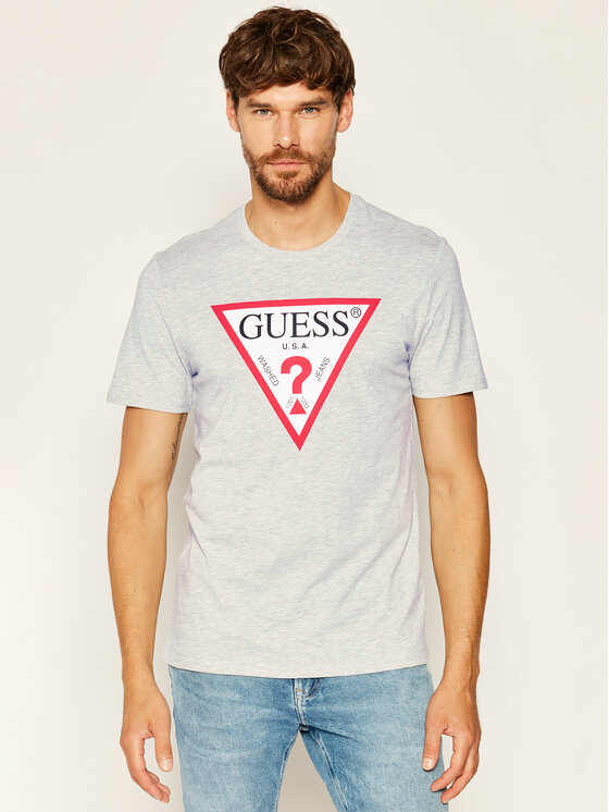 Guess T Shirt Cn Ss Original Logo Tee M0YI71 I3Z11 Szary Slim Fit Modivo.pl