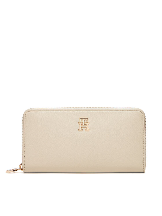 Női Nagyméretű férfi pénztárca Tommy Hilfiger, Ekru, Th Distinct Lrg Za AW0AW17482