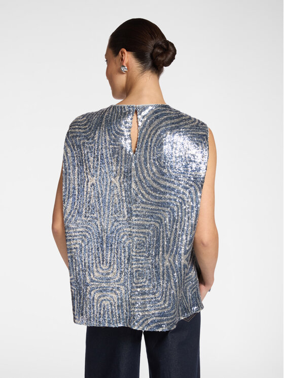 Elena Mirò Elena Mirò Top D000E000023N001 Szary Regular Fit