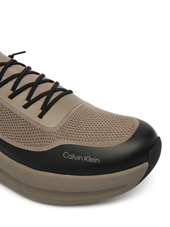 Calvin Klein Calvin Klein Sneakersy Chunky Runner Lace Up Sock Knit YM0YM01457 Hnedá