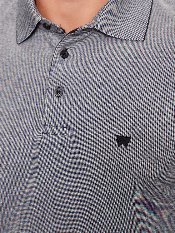 Wrangler Wrangler Polo Refined 112341118 Szary Regular Fit