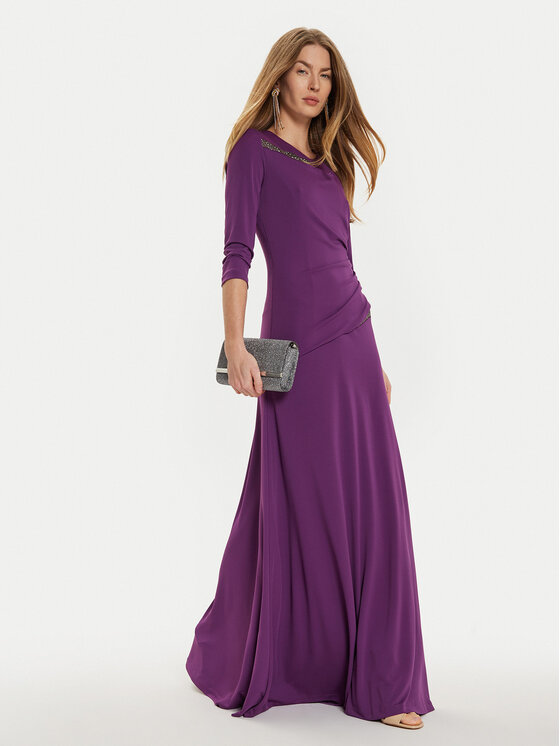 Rinascimento Rinascimento Kokteilinė suknelė CFC0121168003 Violetinė Slim Fit