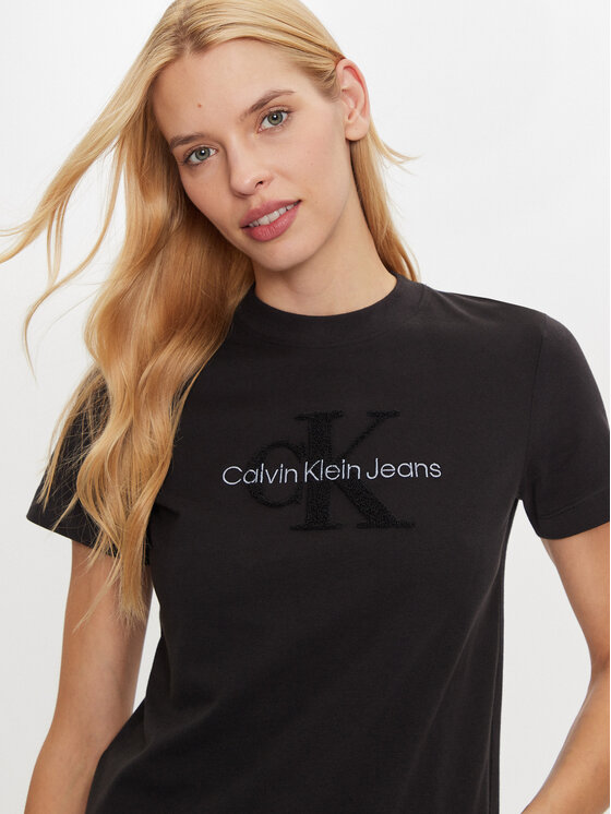 Calvin Klein Jeans Calvin Klein Jeans Футболка Chenille J20J224244 Чорний Regular Fit