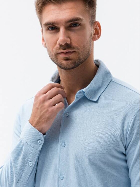 Ombre Ombre Košile K540 Modrá Slim Fit