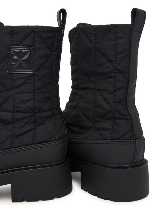 Calvin Klein Calvin Klein Īsie zābaki Chunky Zip Boot Mat Mix Aop Em HW0HW03205 Tumši brūna