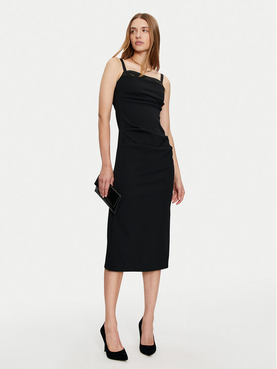Imperial Imperial Коктейлна рокля AFAHIAW Черен Slim Fit