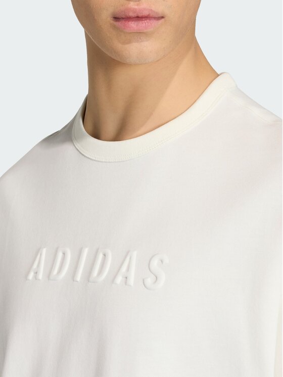 adidas adidas T-Shirt 168176 Kremowy Loose Fit