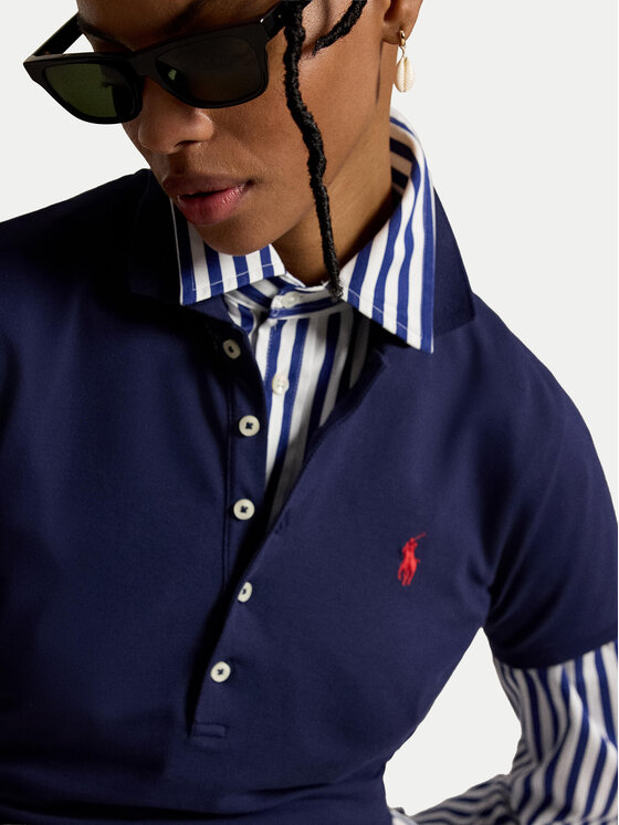 Polo Ralph Lauren Polo Ralph Lauren Тениска с яка и копчета 211B18200005 Тъмносин Slim Fit