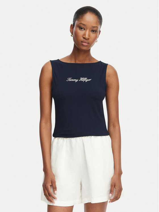 Tommy Hilfiger Top Classic WW0WW50947 Bleumarin Regular Fit
