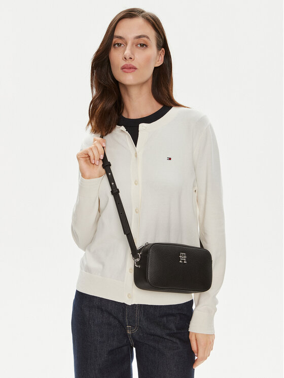 Tommy Hilfiger Torebka Th Emblem Camera Bag AW0AW15179 Czarny