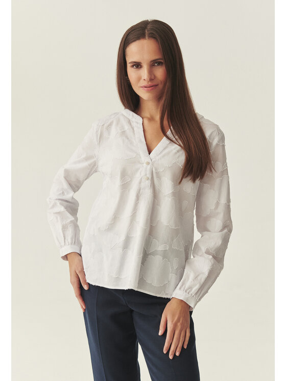 TATUUM TATUUM Blúzka NOXE Biela V-Neck Fit
