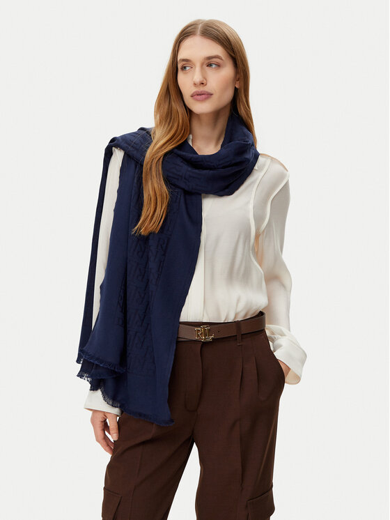 LAUREN RALPH LAUREN Šál 454937219001 Tmavomodrá