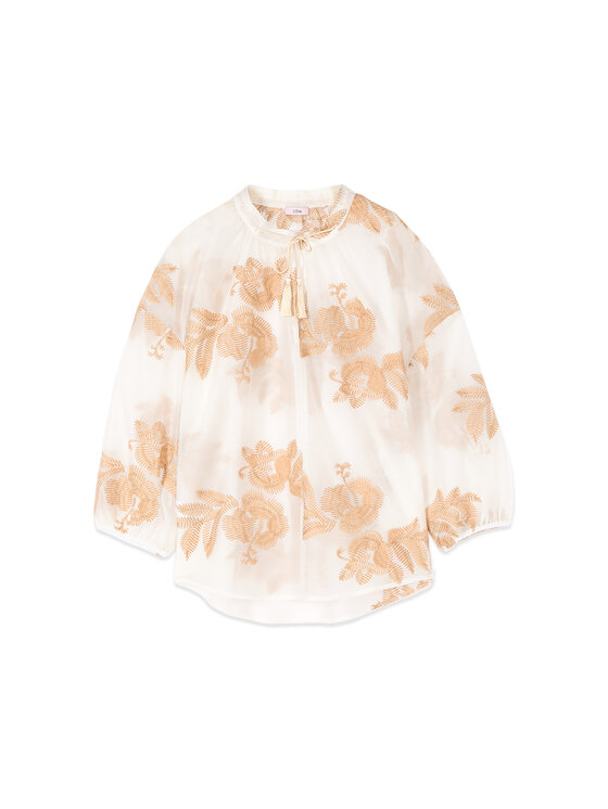 Oltre Oltre Blusa 2236E000341N0S1 Bianco Regular Fit