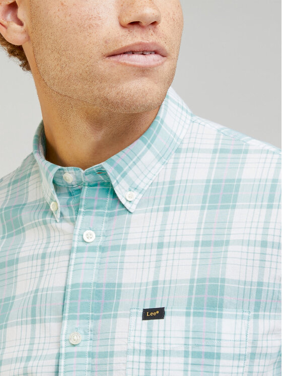 Lee Lee Camicia L880BA41 112330673 Verde Regular Fit