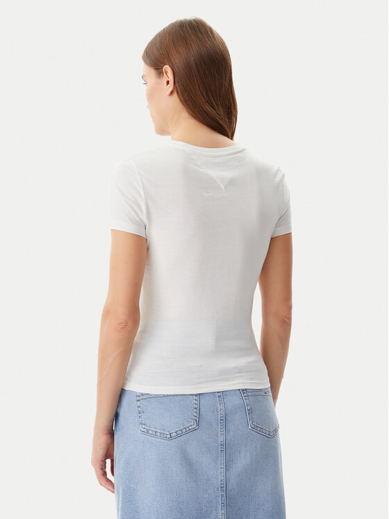 Tommy Jeans Tommy Jeans T-shirt Essential DW0DW20316 Bianco Slim Fit