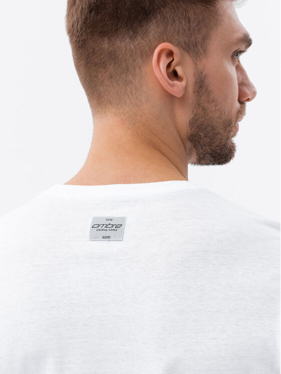 Ombre Ombre T-Shirt S1753 Bílá Regular Fit