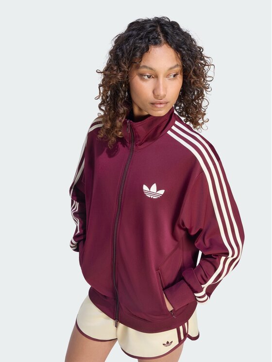 adidas adidas Bluza FIREBIRD Bordowy Loose Fit