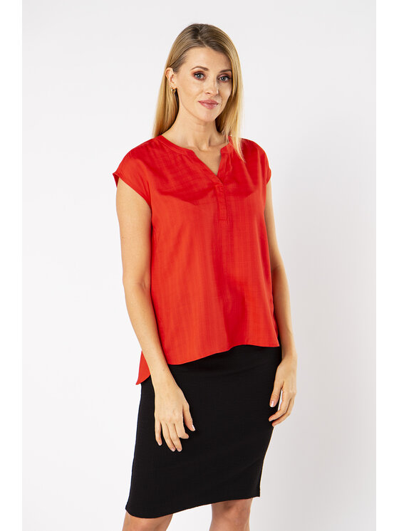 QUIOSQUE QUIOSQUE Halenka READY SHIRT Červená Regular Fit