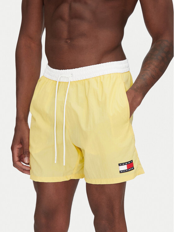 Męskie Szorty kąpielowe Tommy Hilfiger, Rozmiar L, Żółte, UM0UM03455