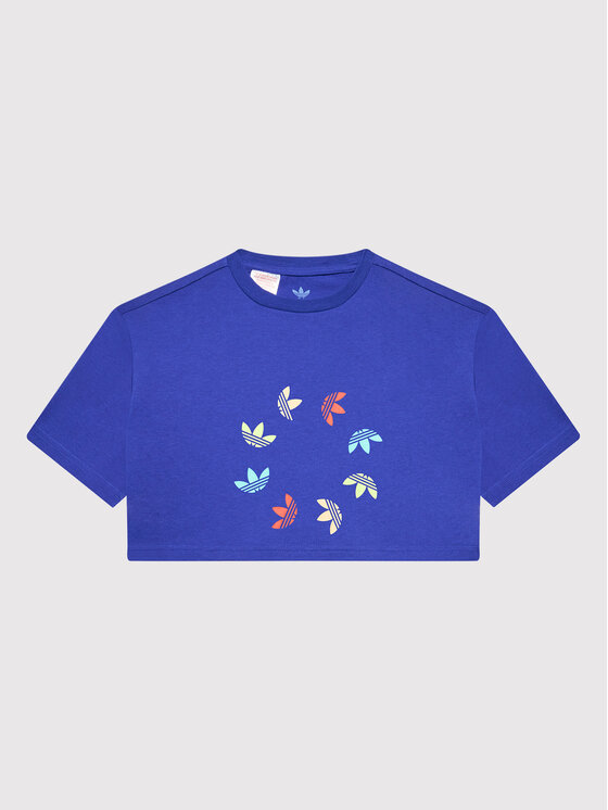 adidas T-Shirt adicolor Cropped HE4775 Μπλε Relaxed Fit | Modivo.gr