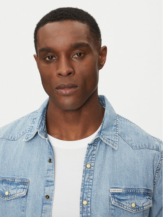 Guess Jeans Guess Jeans Сорочка M5RH55 D5M82 Голубий Regular Fit