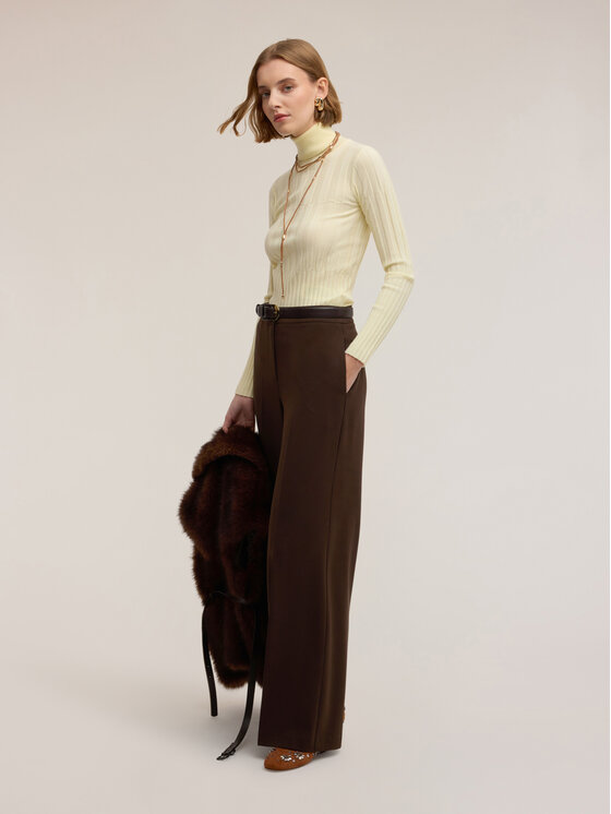 Motivi Motivi Pantaloni di tessuto P01VQ004627N032 Marrone Over Fit