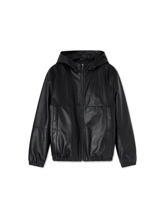 Trussardi Trussardi Kurtka skórzana R311M000065N033 Czarny Regular Fit
