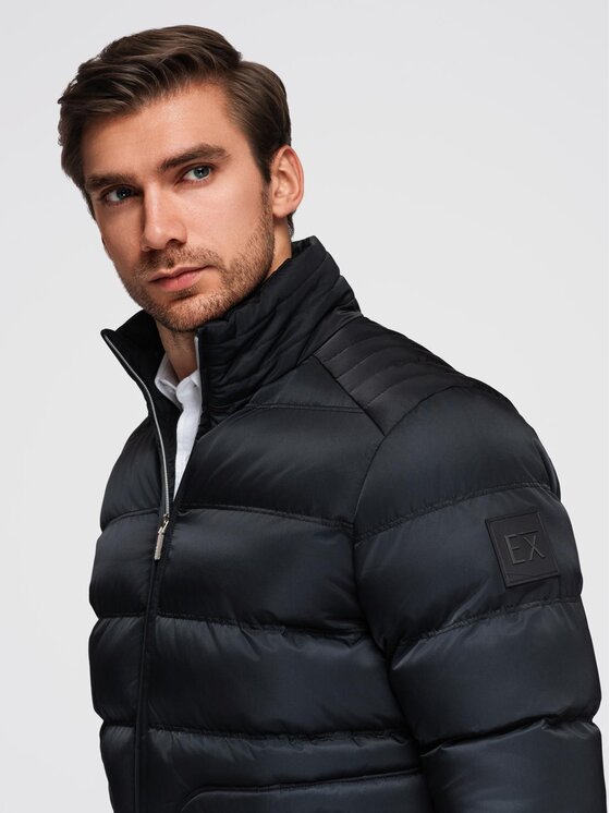 Ombre Ombre Kurtka przejściowa OM-JALP-0218 Czarny Regular Fit