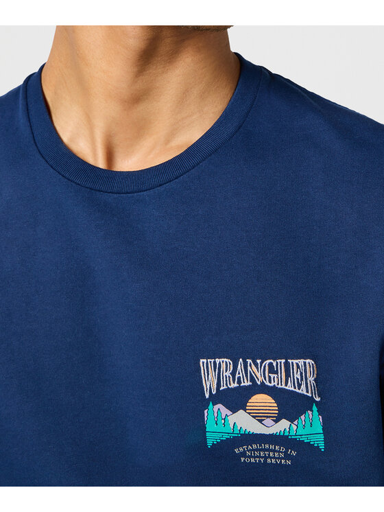 Wrangler Wrangler T-Shirt 112357262 Granatowy Regular Fit