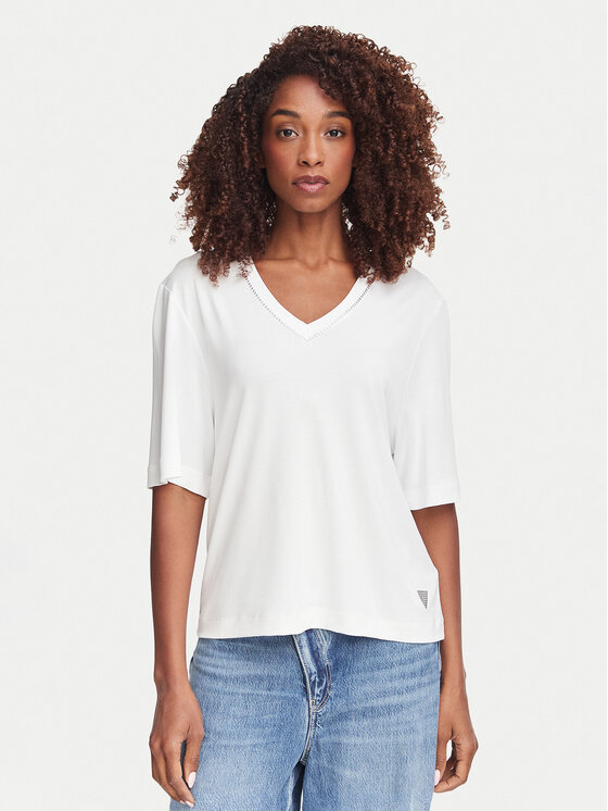 Guess Guess T-shirt W6YP58 K5233 Bijela Relaxed Fit