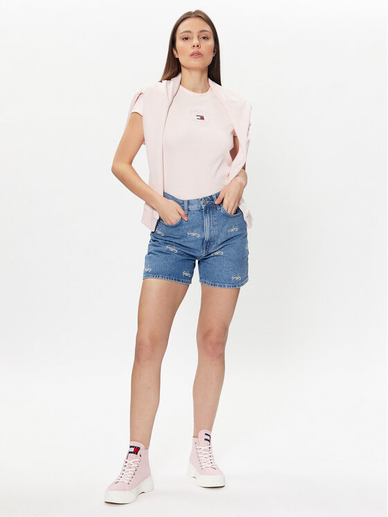 Tommy Jeans Tommy Jeans T-shirt Baby Mirror DW0DW16289 Ružičasta Regular Fit