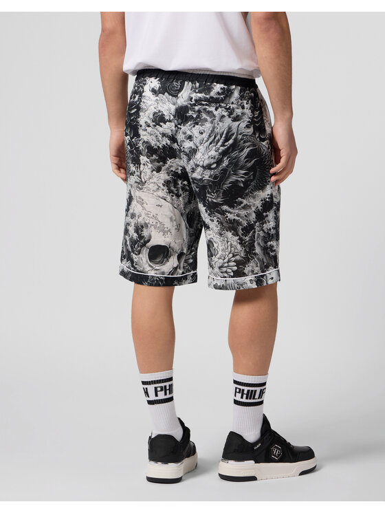 PHILIPP PLEIN PHILIPP PLEIN Bavlnené šortky 29795 Čierna Regular Fit