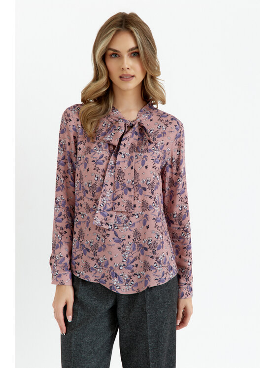 Stylove Stylove Bluzka S389 Beżowy Curvy Fit