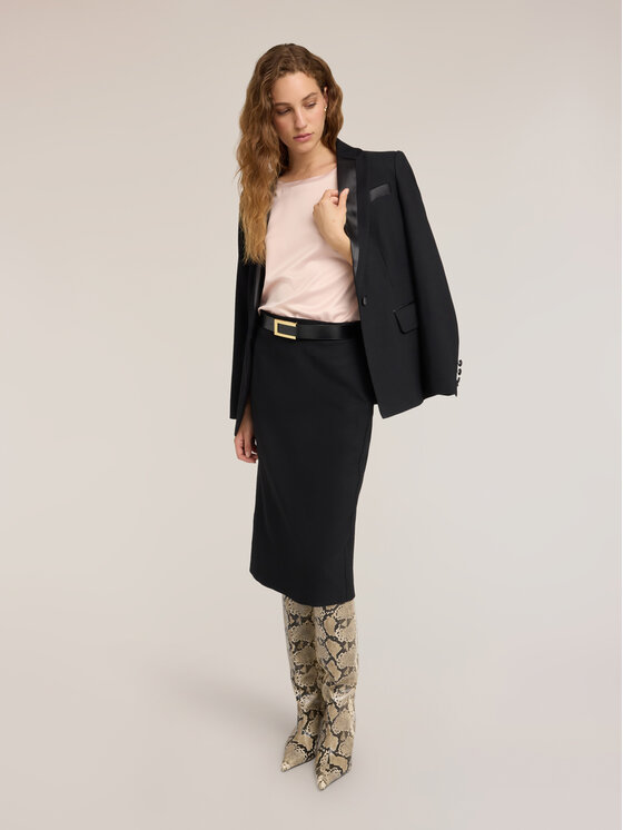 Motivi Motivi Spódnica midi 1086Q101277N033 Czarny Slim Fit