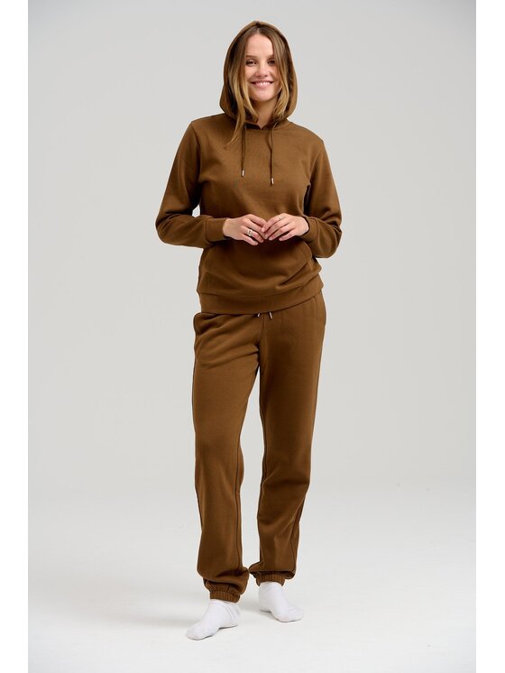 TeeShoppen TeeShoppen Bluza 'Basic Collection' Brązowy Regular Fit