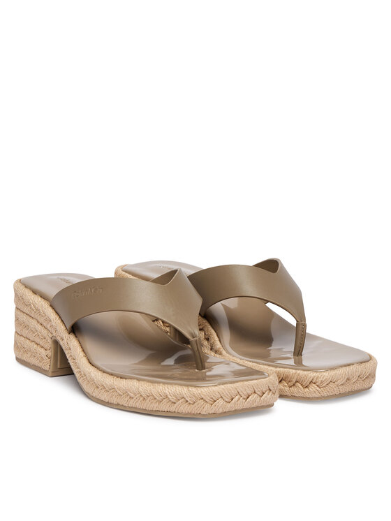 Calvin Klein Calvin Klein Flip flop Block Heel Espa 50 Thong Lth HW0HW02902 Maro