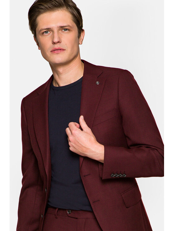 Lancerto Lancerto Garnitur Rosewood Bordowy Regular Fit