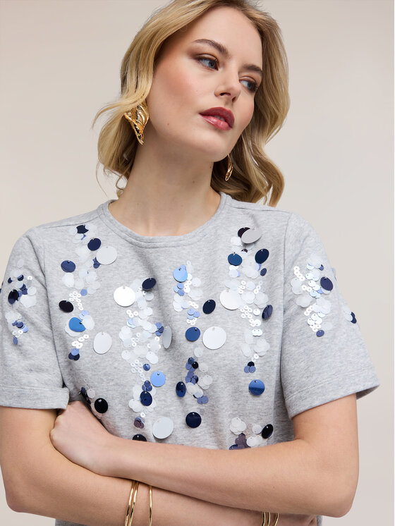 Motivi Motivi Felpa G802W003570N013 Grigio Boxy Fit